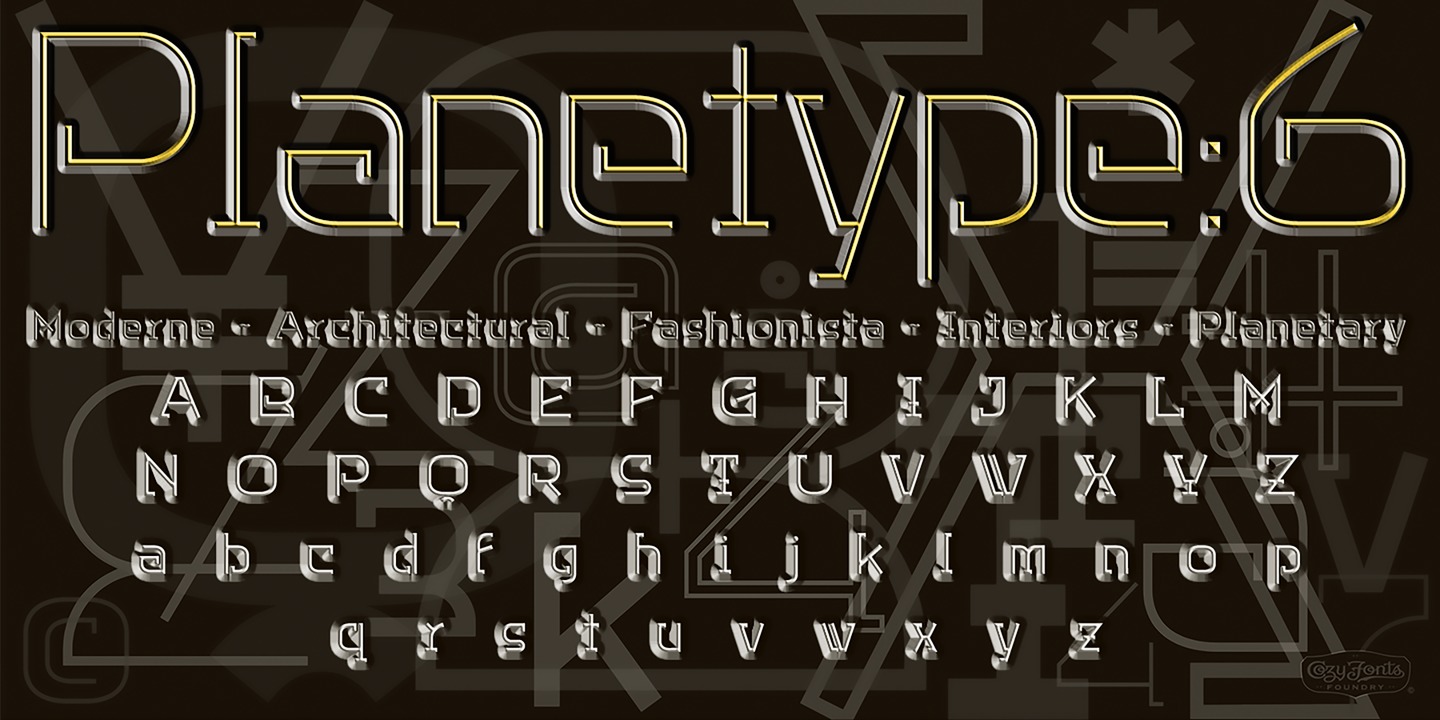 Пример шрифта Planetype #3
